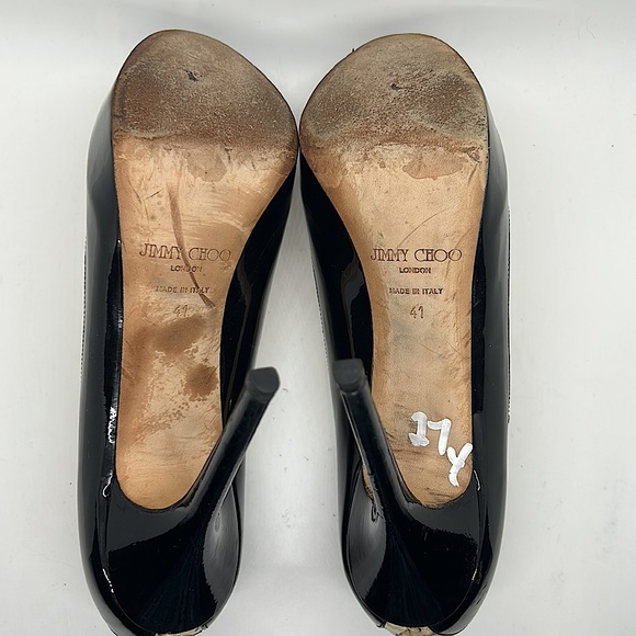 Jimmy Choo Authenticated Snakeskin Black Stiletto Heels Shoes *Sz 41/US Sz 11* - Picture 9 of 12